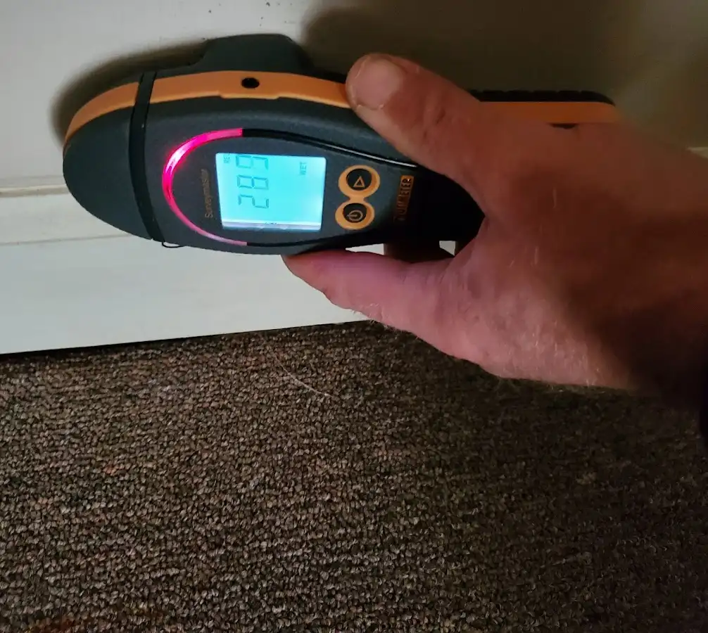 Moisture detection at baseboard during Mold Inspection & Testing in Powder Springs
