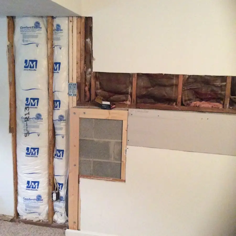 Wall insulation replacement during Basement Flood Cleanup in Powder Springs